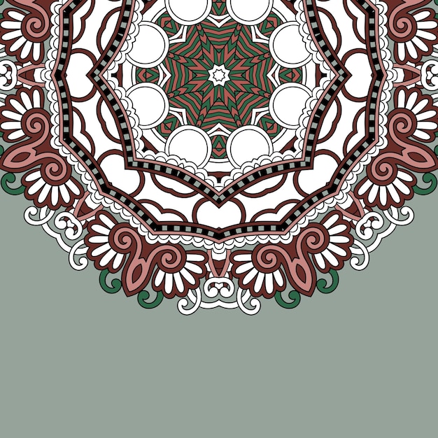 Plantilla ornamental con fondo floral circular