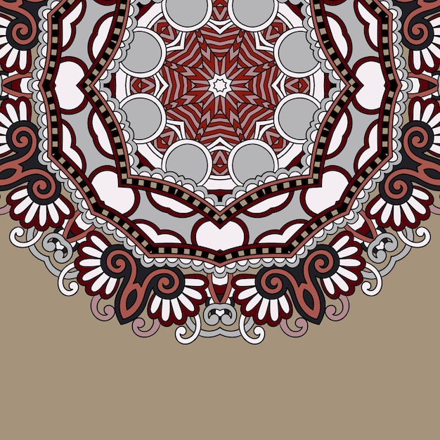 Plantilla ornamental con fondo floral circular