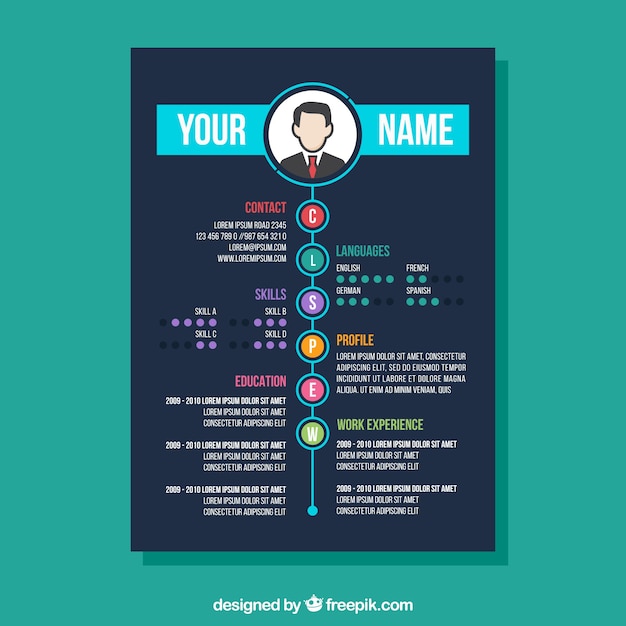 Vector plantilla oscura de curriculum