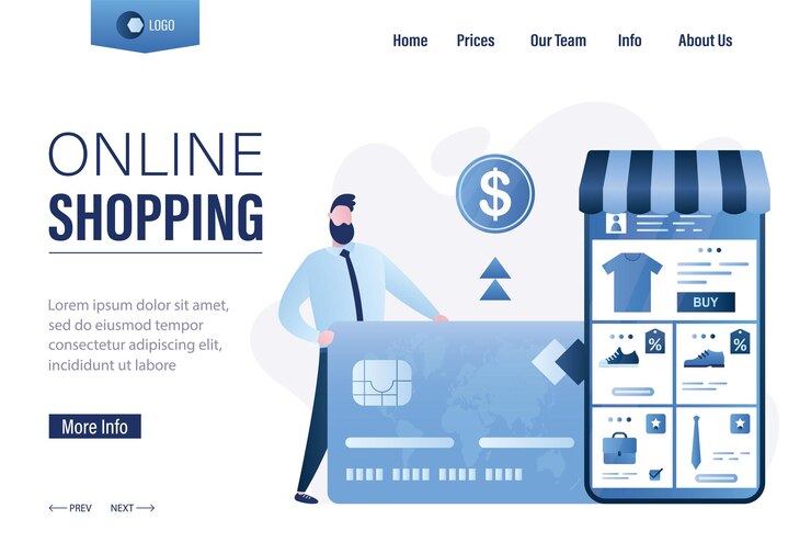Vector plantilla de página de aterrizaje de compras móviles páginas de aplicaciones de teléfonos inteligentes con selección de productos compras en internet