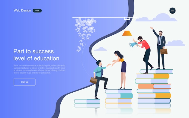 Plantilla de página de aterrizaje. Concepto de educación para el aprendizaje en línea, formación y cursos.