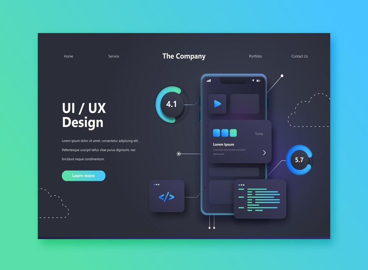plantilla de página de aterrizaje de gradiente uiux