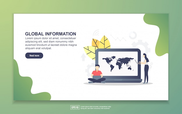 Plantilla de página de aterrizaje de información global