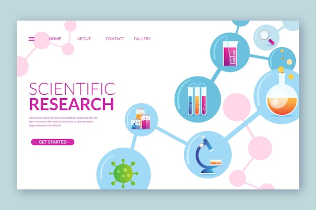 Plantilla de página de aterrizaje de investigación científica