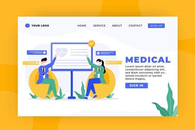 plantilla de página de aterrizaje médica