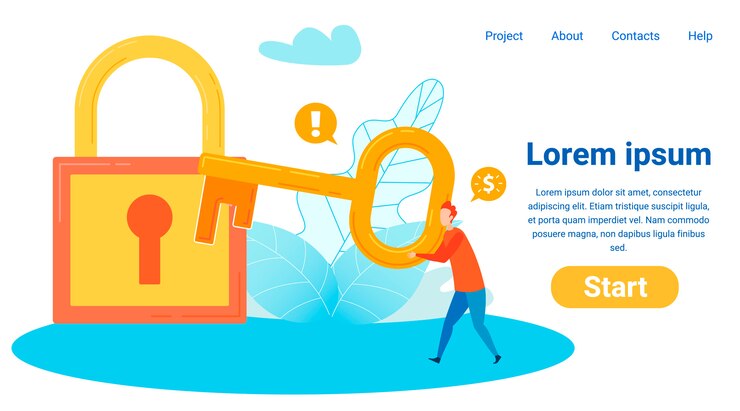 Vector plantilla de página de aterrizaje plano de financiers secrets