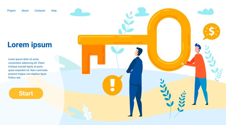 Vector plantilla de página de aterrizaje de secretos de éxito financiero