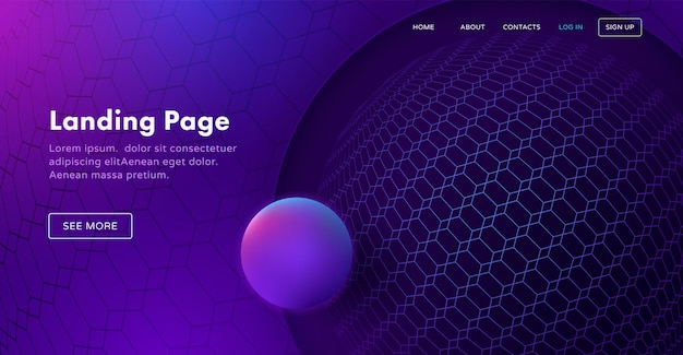 Plantilla de página de destino abstracta de moda para sitios web o aplicaciones