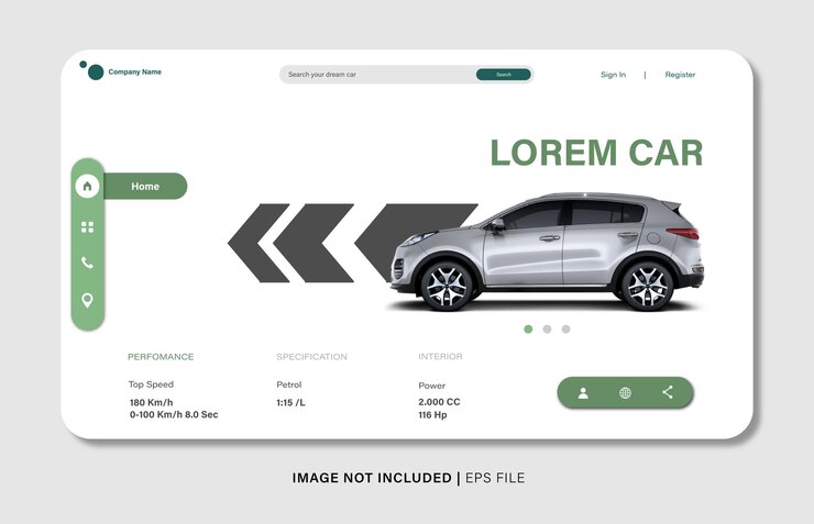 Vector plantilla de página de destino de un concesionario de automóviles en línea
