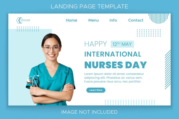 Plantilla de página de destino del día internacional de las enfermeras