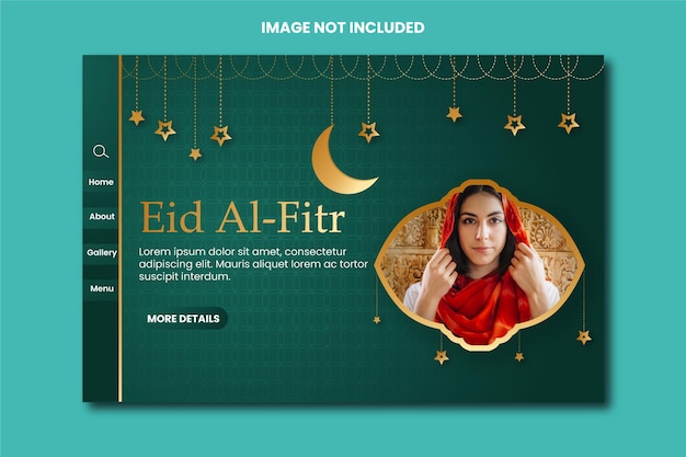 Vector plantilla de página de destino de eid alfitr