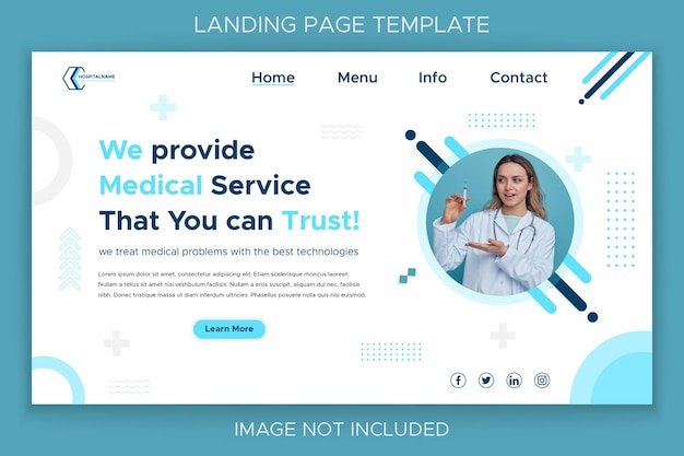 plantilla de página de destino geométrica médica