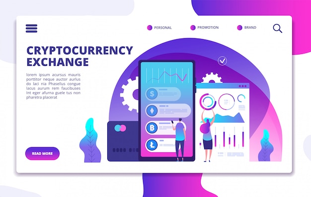 Plantilla de página de destino de intercambio de criptomonedas