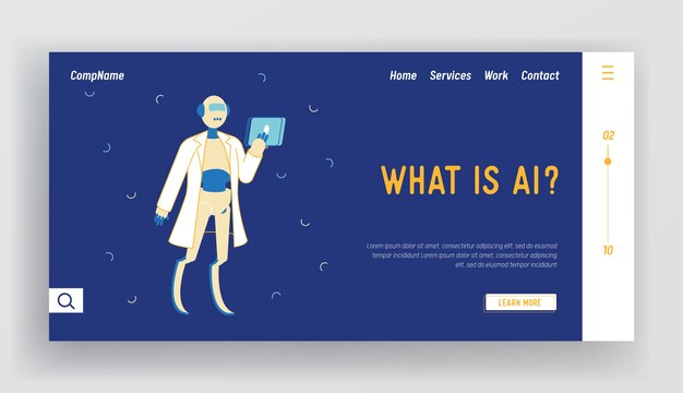Plantilla de página de destino en línea de asistencia de chatbot, respuesta a preguntas