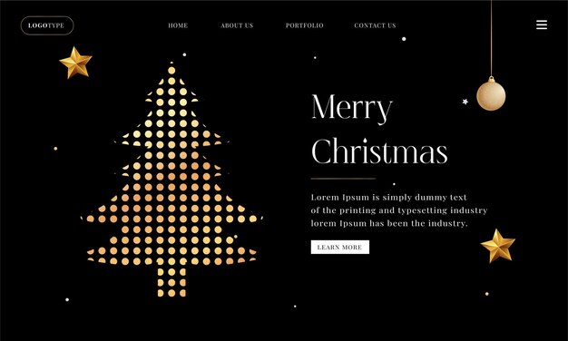 Plantilla de página de destino de navidad de lujo