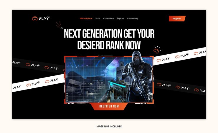 plantilla de página de destino de plataformas de juegos de redes sociales
