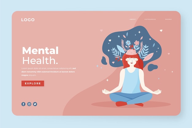 Plantilla de página de destino de salud mental
