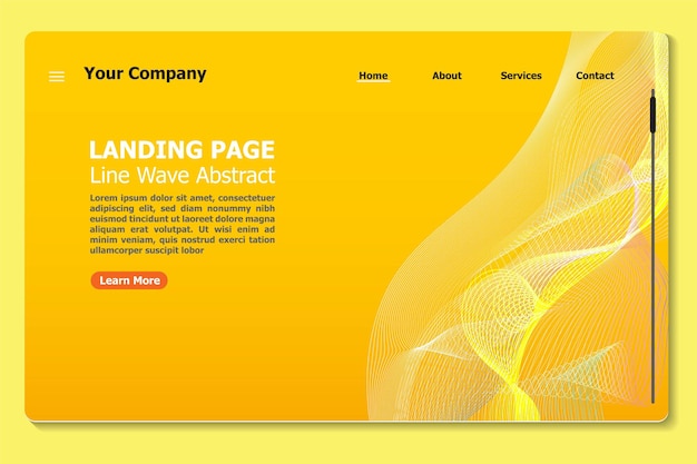 Plantilla de página de destino de sitio web de fondo abstracto para sitios web o aplicaciones Diseño moderno