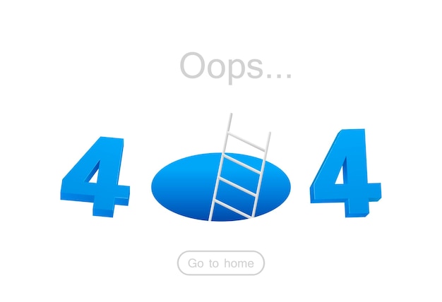 Plantilla de página de error 404 para sitio web. Estilo plano moderno de la ilustración del vector.
