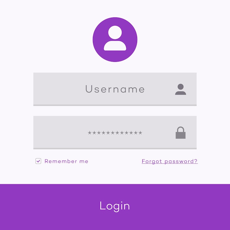 Vector plantilla de página de formulario de inicio de sesión para registro en línea desarrollo de aplicaciones modelos de teléfonos inteligentes sitio web ui elementos perfil de usuario acceso al concepto de cuenta vector 10 eps
