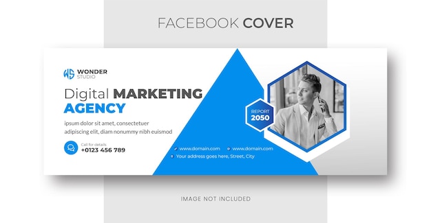 plantilla de página de portada de marketing digital de Facebook