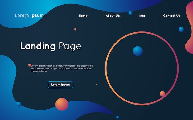 plantilla de página web de diseño de fluido creativo