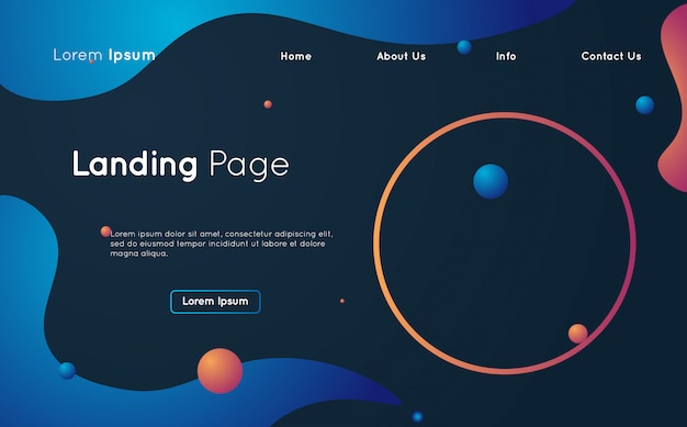 Vector plantilla de página web de diseño de fluido creativo