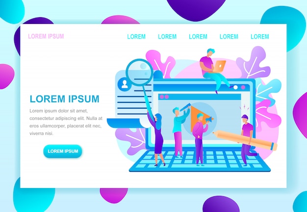 Plantilla de página web de vectores planos de educación