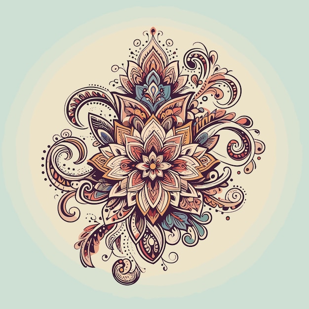 Vector plantilla de paisley ornamental dibujada a mano por vector libre