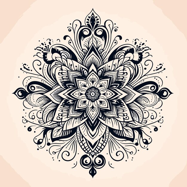 Vector plantilla de paisley ornamental dibujada a mano por vector libre