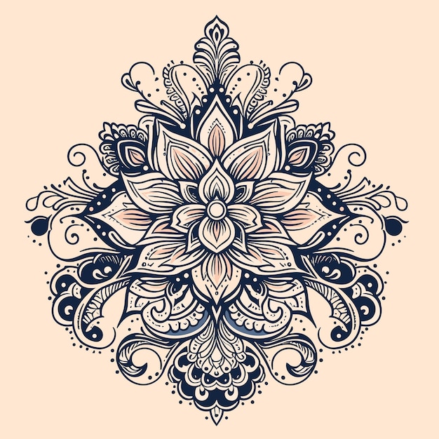 Vector plantilla de paisley ornamental dibujada a mano por vector libre