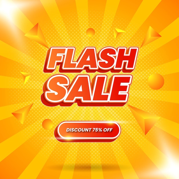 Plantilla de pancarta de venta Flash con efecto de texto editable y diseño moderno