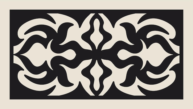 Plantilla de panel de corte láser con adorno barroco vintage