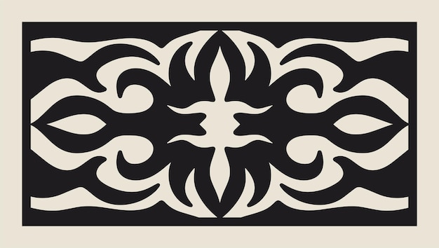 Plantilla de panel de corte láser con adorno barroco vintage