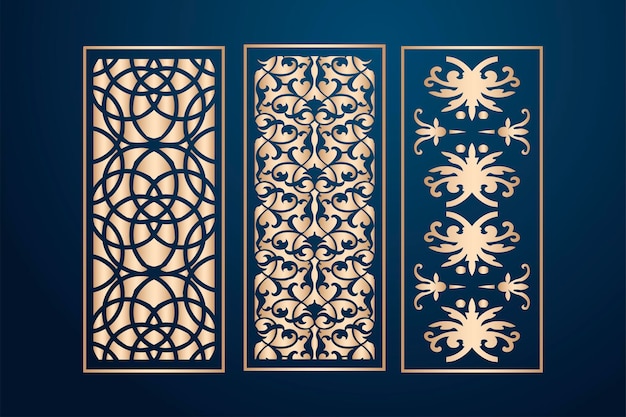 Plantilla de paneles de corte láser decorativos islámicos con láser geométrico y floral de textura abstracta