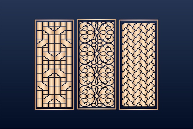 Plantilla de paneles de corte láser decorativos islámicos con láser geométrico y floral de textura abstracta