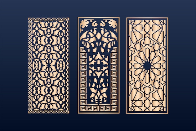 Plantilla de paneles de corte láser decorativos islámicos con láser geométrico y floral de textura abstracta