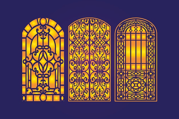 Plantilla de paneles de corte láser decorativos islámicos con textura geométrica abstracta y láser floral