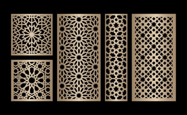 plantilla de paneles láser y de corte CNC patrón de corte a presión decorativo