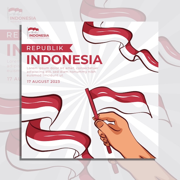 plantilla de panfletos de redes sociales para el Día de la Independencia de Indonesia