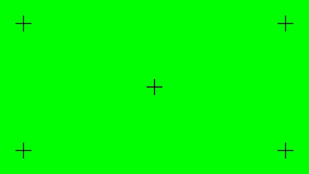 Plantilla de pantalla verde con marcas de seguimiento Técnica Chromakey Tecnología de video para agregar efectos VFX