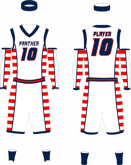 Plantilla de pantalones cortos de uniforme de baloncesto para la camiseta deportiva de vista frontal y trasera del club de baloncesto