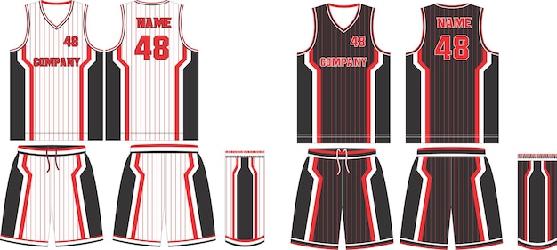 Vector plantilla de pantalones cortos de uniforme de baloncesto reversible para club de baloncesto