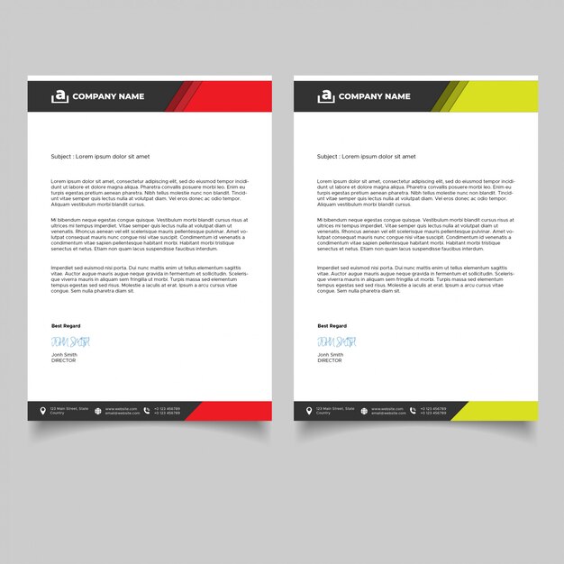 Plantilla de papel de carta para empresas modernas
