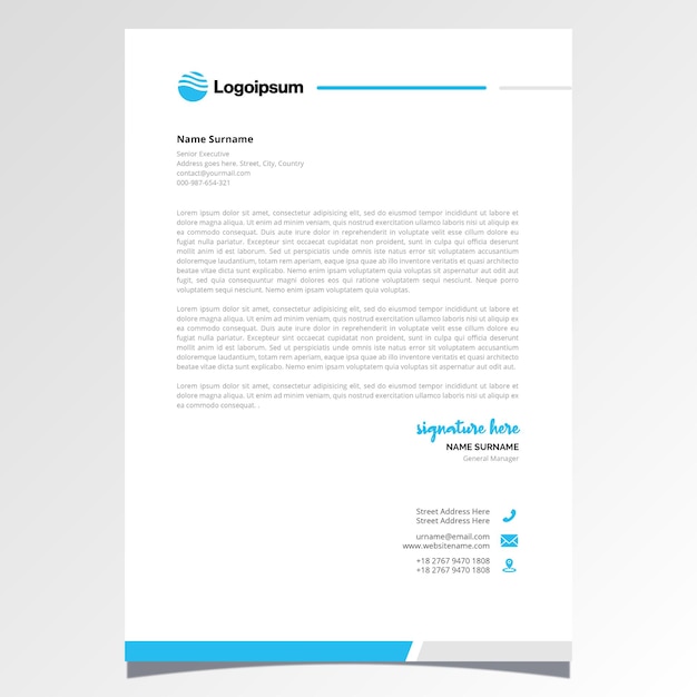 Plantilla de papel de carta para empresas modernas