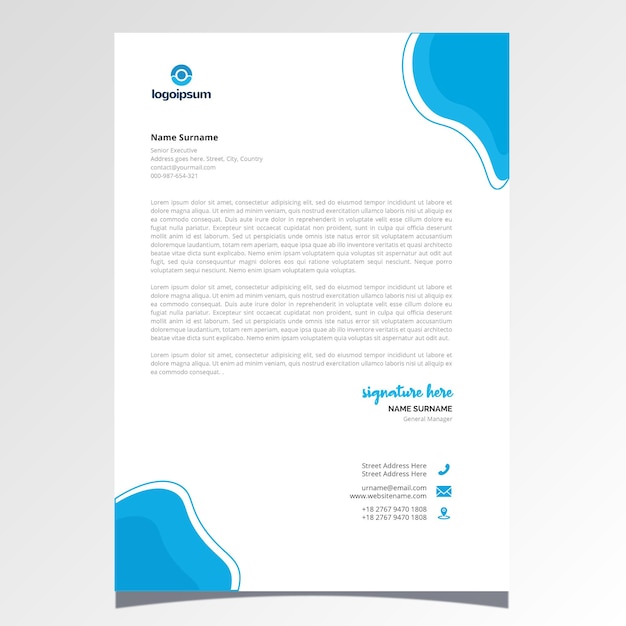 Plantilla de papel de carta para empresas modernas