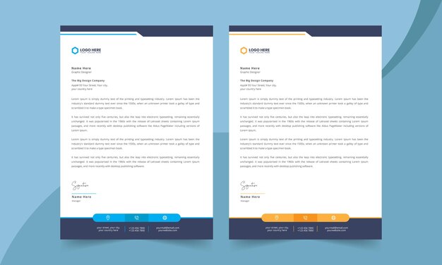 Plantilla de papel de carta para empresas modernas