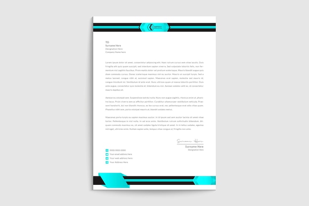 Plantilla de papel de carta para empresas modernas