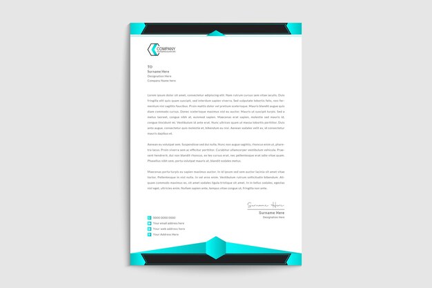Plantilla de papel de carta para empresas modernas