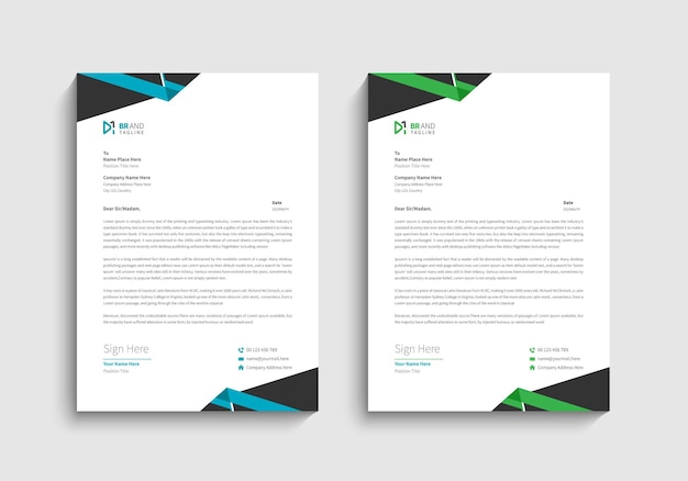 Plantilla de papel de carta para empresas modernas